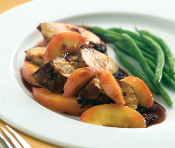 GRILLED CHICKEN WITH FRESH PEACH GINGER SAUCE