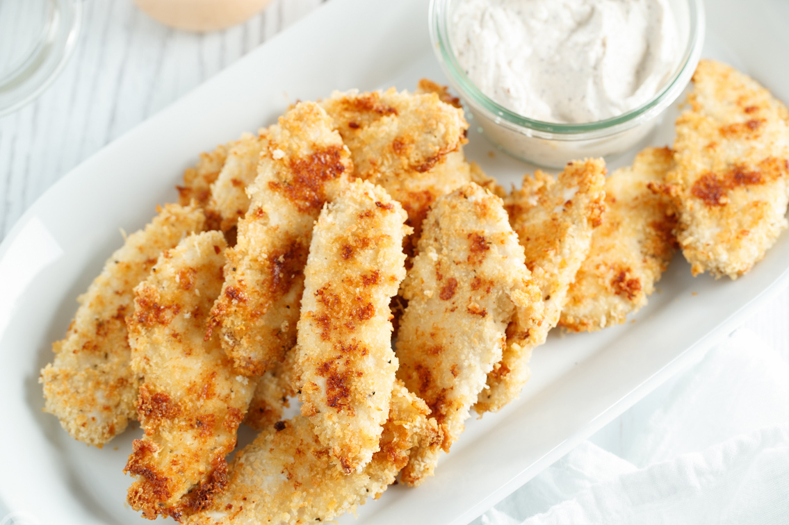 CRISPY PARMESAN CHICKEN STRIPS