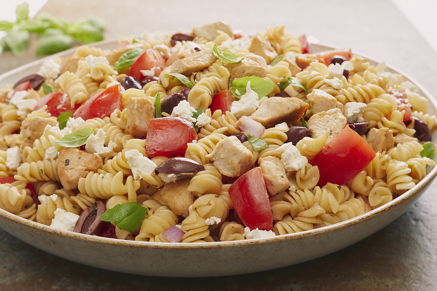 CHICKEN WITH ROTINI TOMATOES & FETA