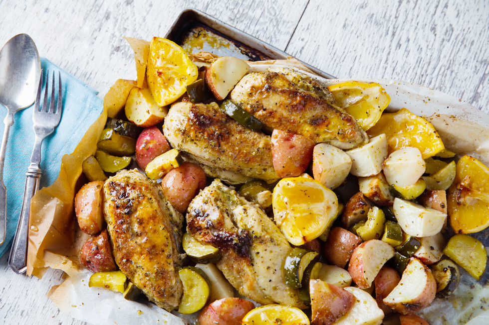 SHEET PAN LEMON CHICKEN