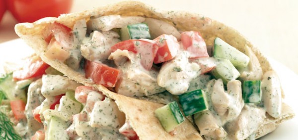 GREEK CHICKEN PITAS