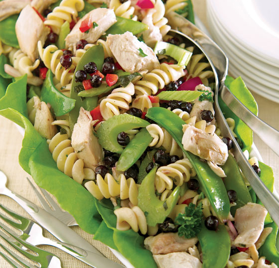 CHICKEN PASTA SALAD WITH SASKATOON BERRIES